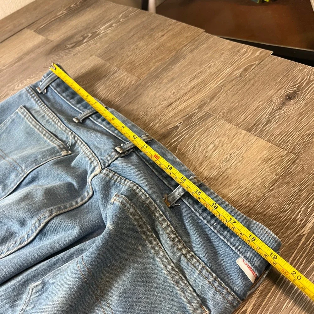 Lee Vintage Jeans Mens 37x30 Blue Light Wash Talon 42 Zip Distressed Workwear